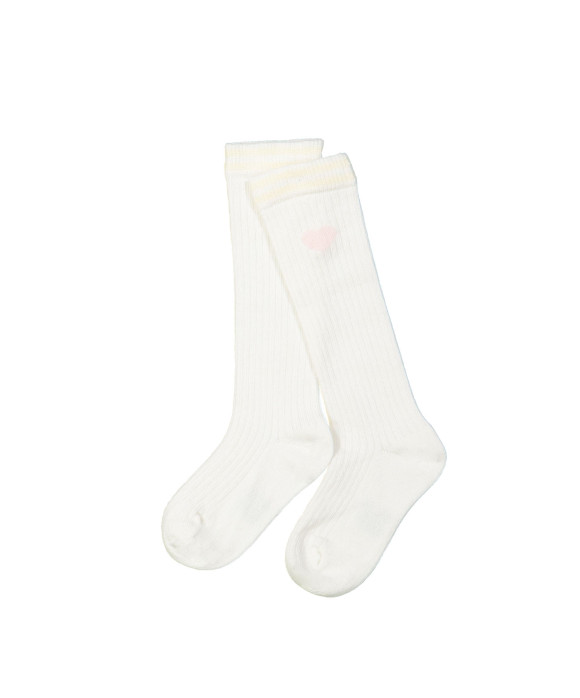 Knee-length sock heart ecru