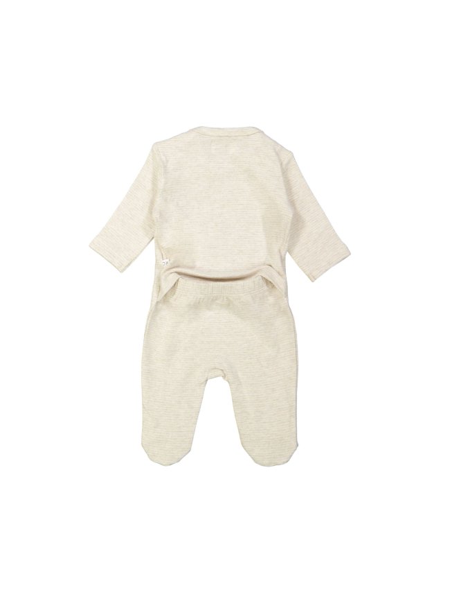 Pyjamas fine stripes hugs and kisses beige