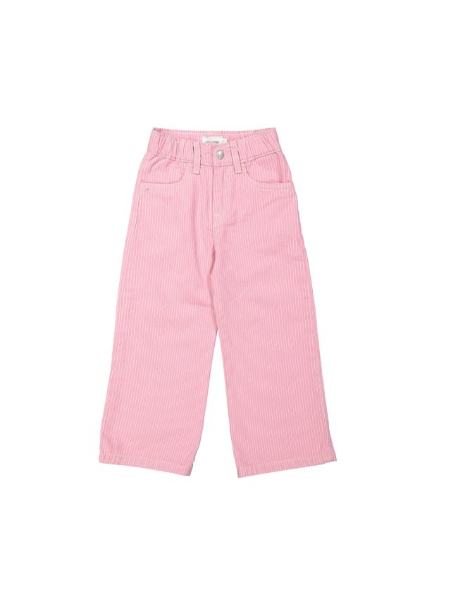Jeans wide zipper stripe pink