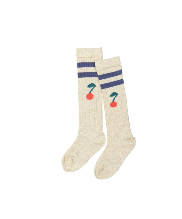 Knee-length sock cherry beige