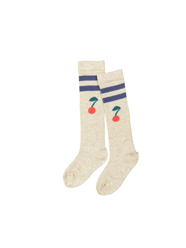 Knee-length sock cherry beige