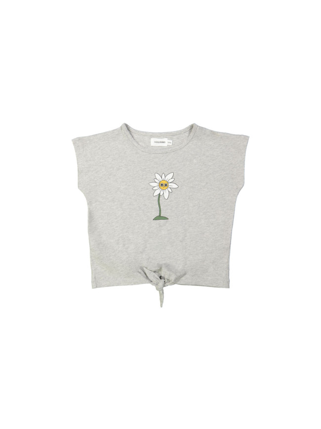 T-shirt bow edelweiss light gray