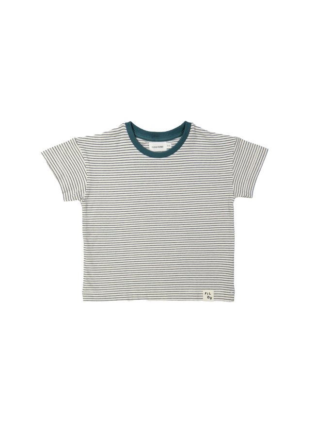 T-shirt fine stripes dark blue