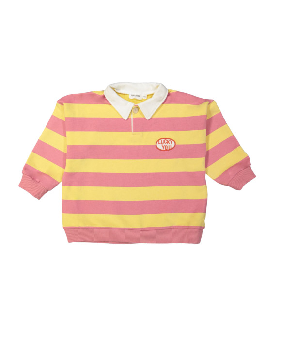 Polo Sweater stripe lucky you old pink