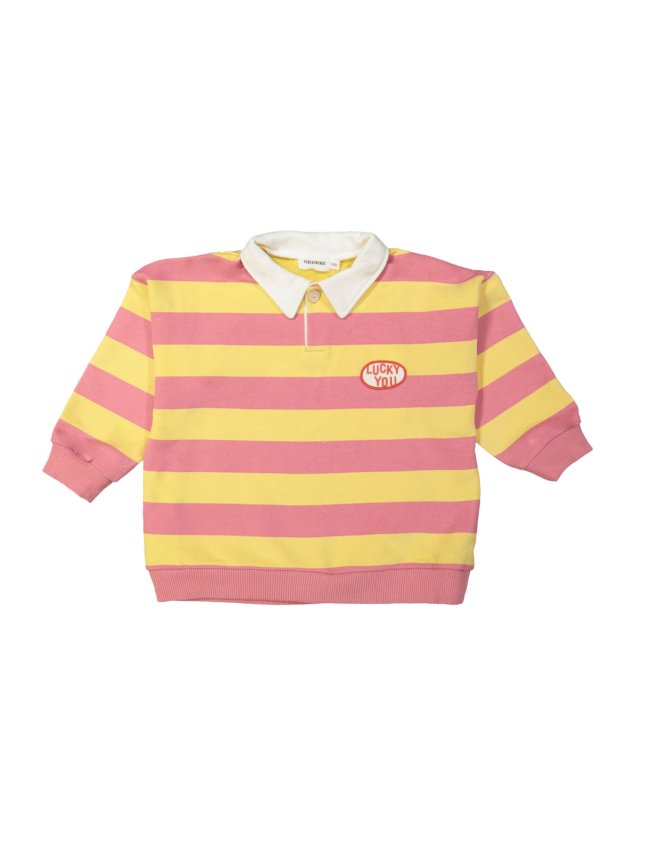 Polo Sweater stripe lucky you old pink