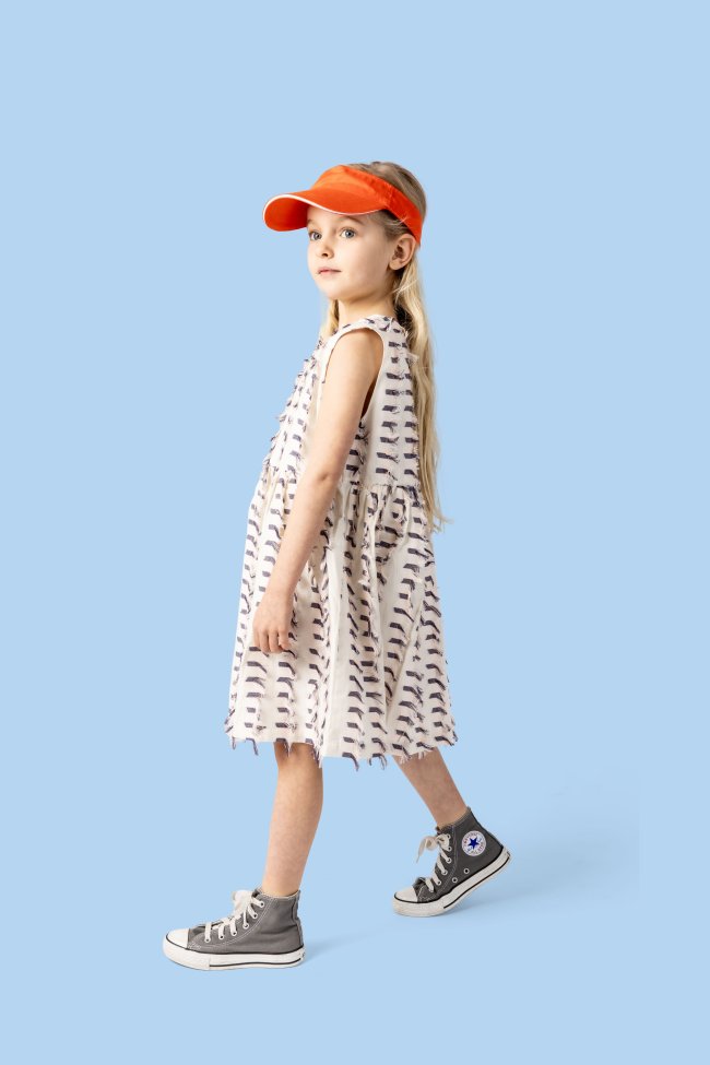 Dress fringed ecru