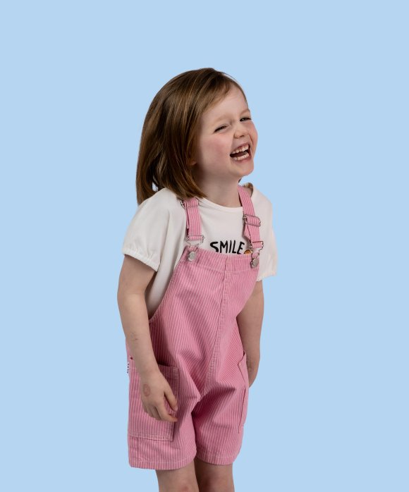 Jeans overalls stripe pink