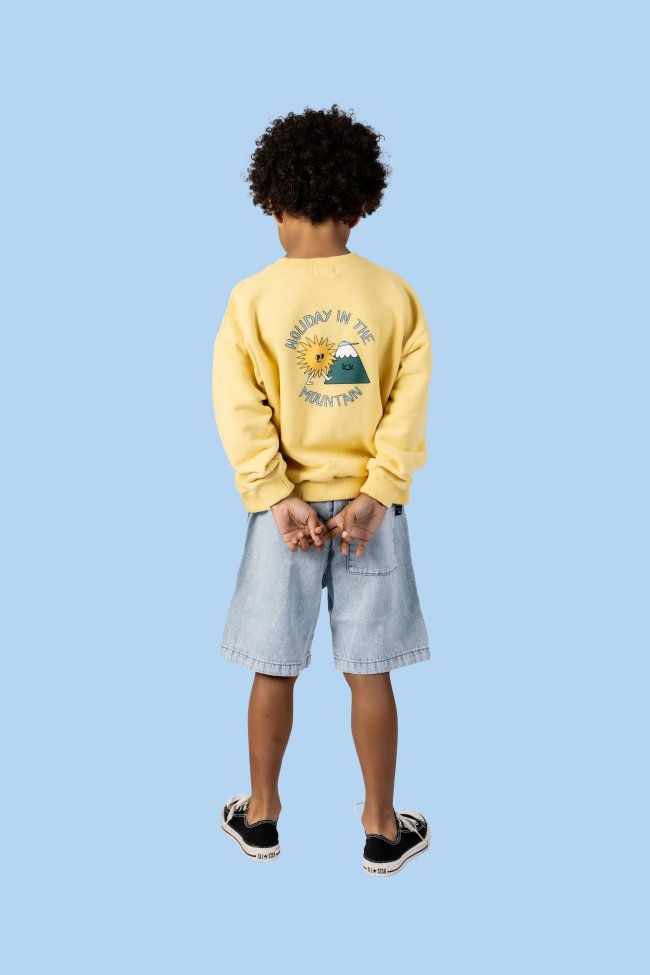 Sweater mountain holiday yellow blue