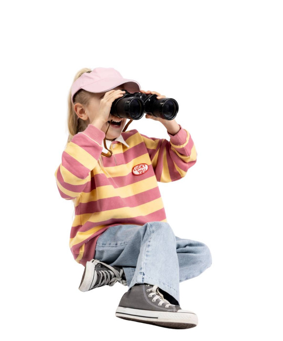 Polo Sweater stripe lucky you old pink