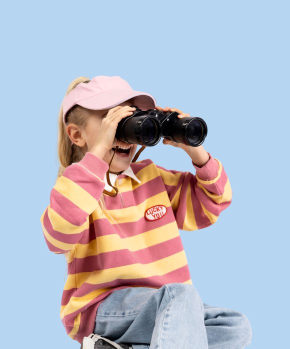 Polo Sweater stripe lucky you old pink