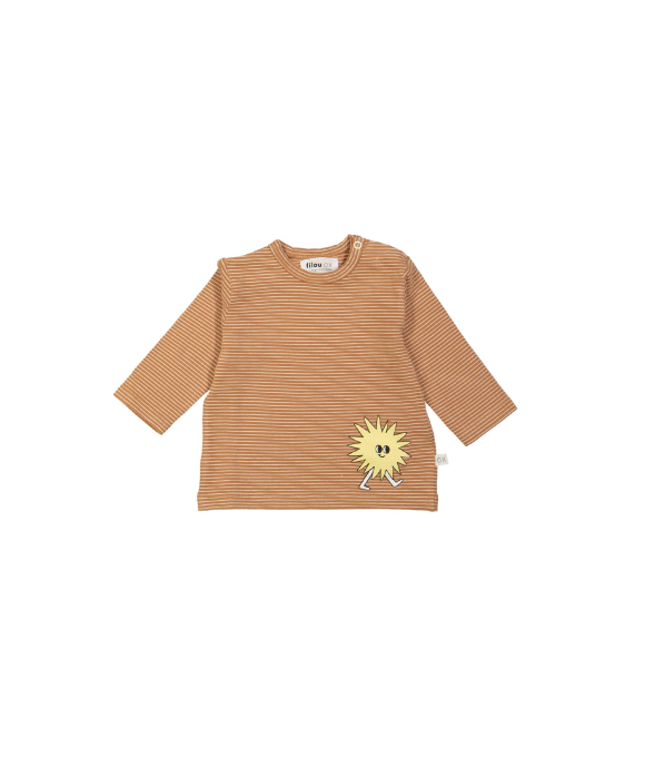 T-shirt stripe sun light brown