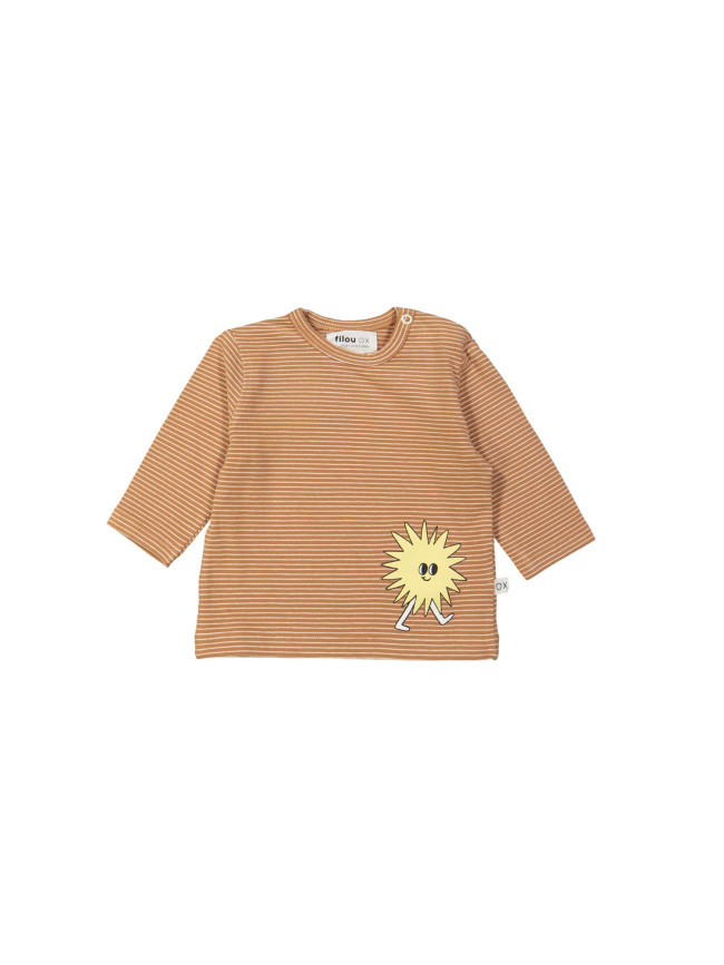 T-shirt stripe sun light brown