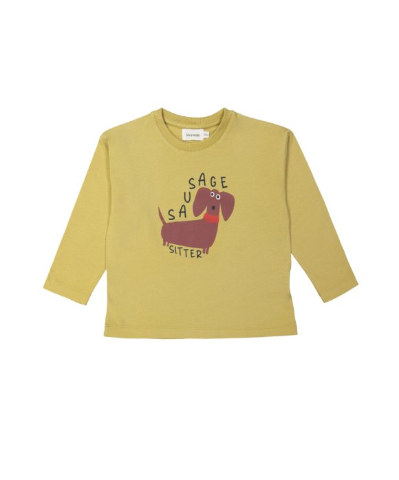 T-shirt sausage dog khaki