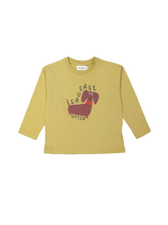 T-shirt sausage dog khaki
