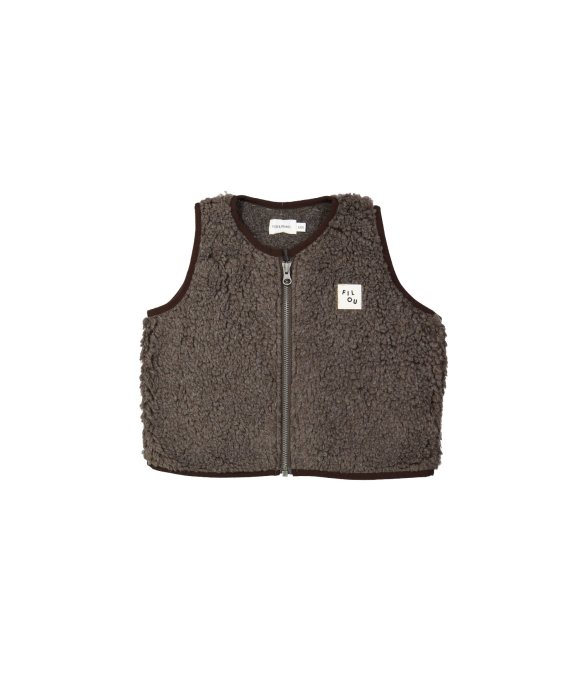 Bodywarmer teddy dark brown