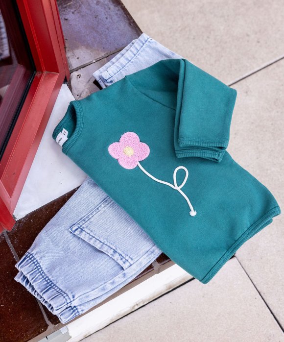Sweater flower dark green
