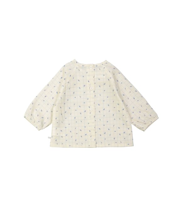 Blouse mini leaves ecru