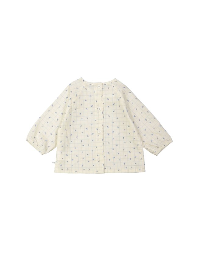 Blouse mini leaves ecru