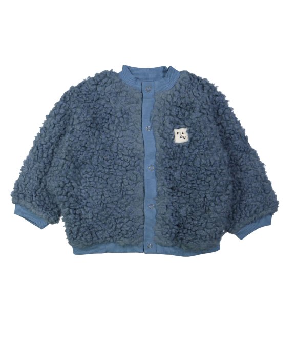 Gilet teddy gray-blue