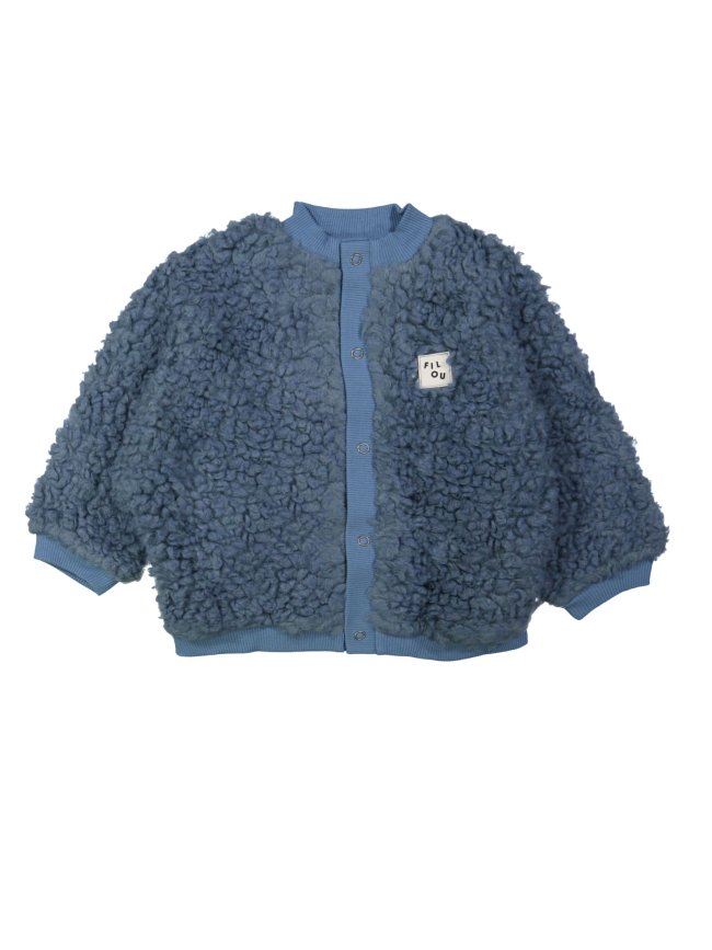 Gilet teddy gray-blue