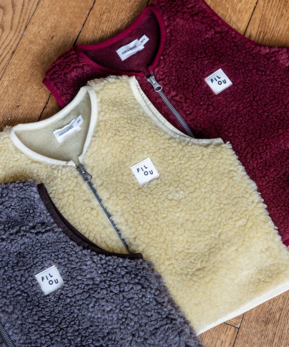 Bodywarmer teddy burgundy
