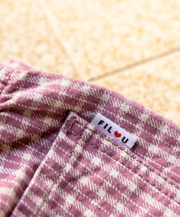 Pants balloon checks pink