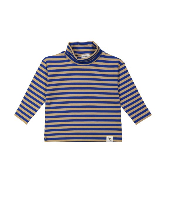 Turtleneck rib stripe cobalt