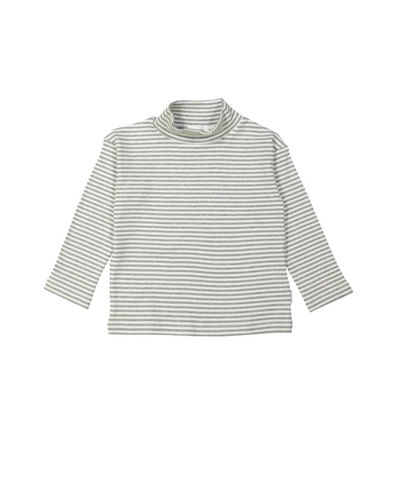 Turtleneck rib stripe anthraciet