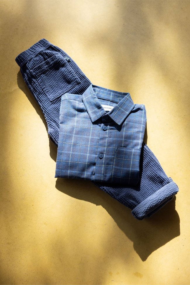 Shirt checks dark blue