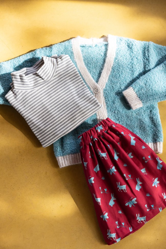 Turtleneck rib stripe anthraciet