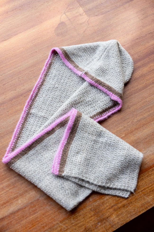 Scarf stripe beige
