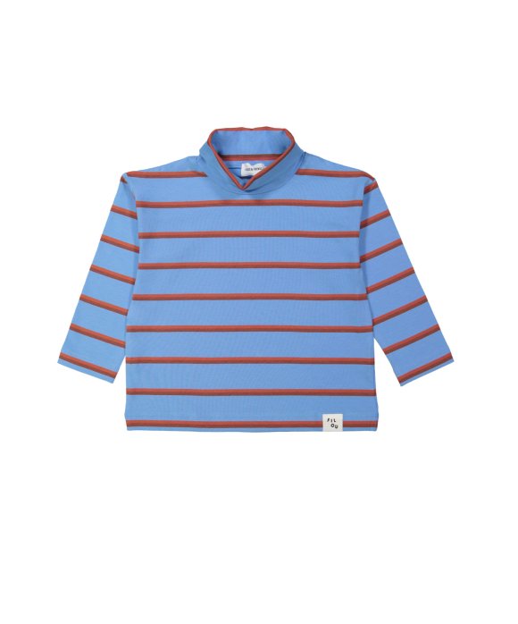 Turtleneck stripe washed-out blue