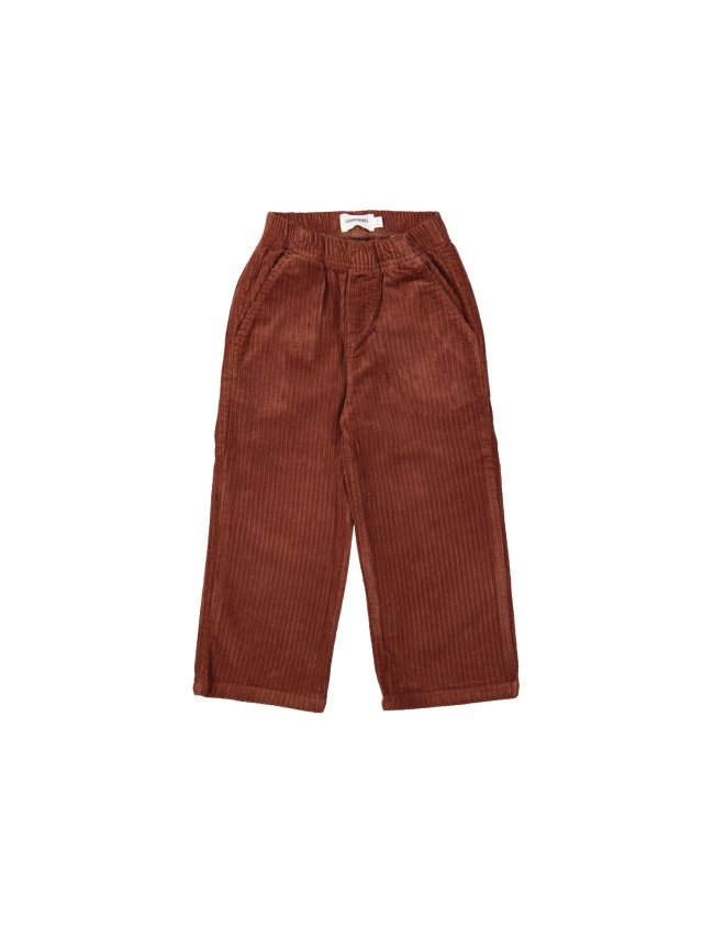 Pants straight wide rib red-brown