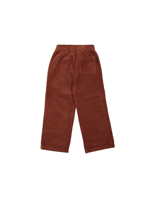 Pants straight wide rib red-brown