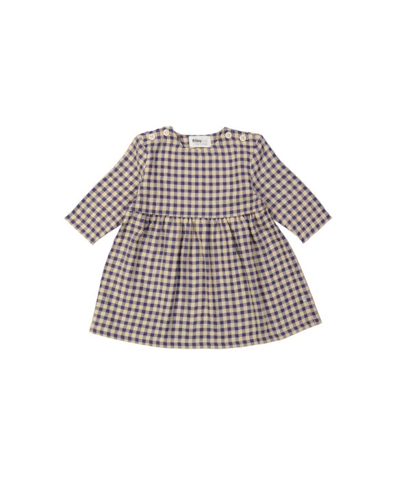 Dress checks cobalt