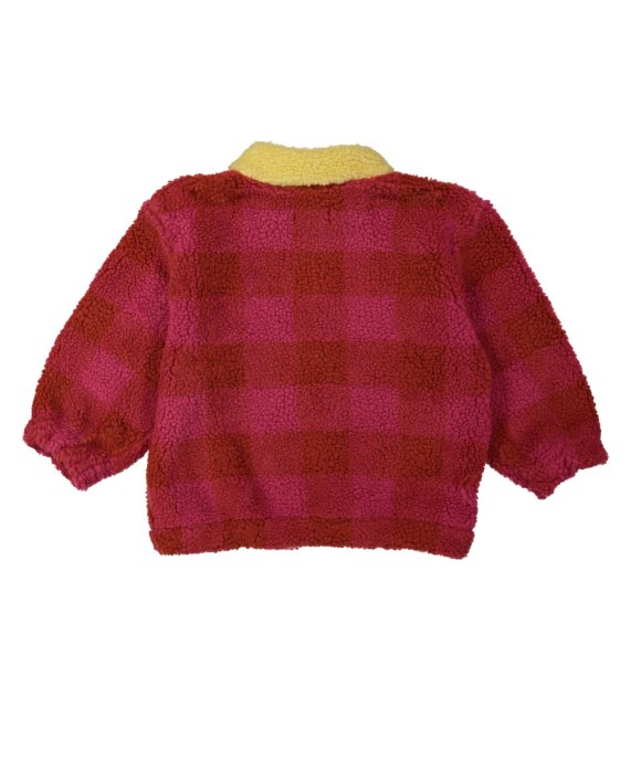 Gilet teddy checks pink