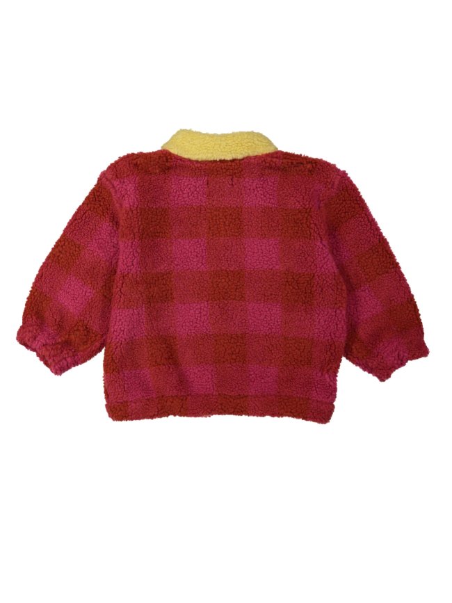 Gilet teddy checks pink