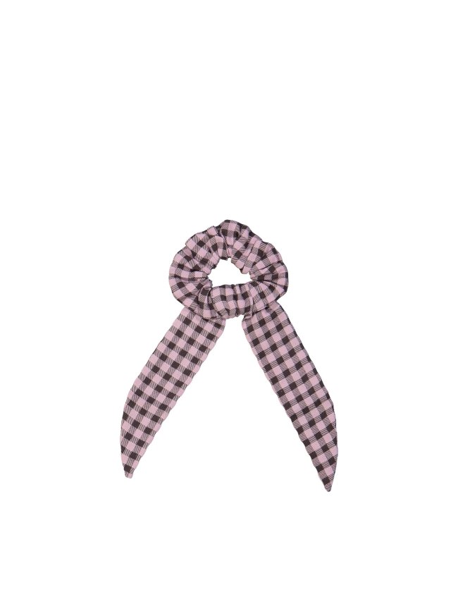 Scrunchie ribbon checks pink