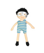 doll salopette stripe blue
