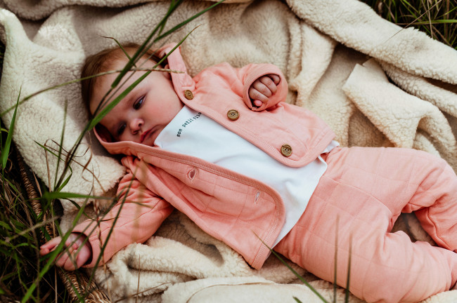 gilet mini matelasse light pink