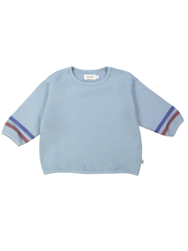 Sweater double stripes light blue