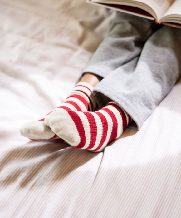 Socks stripe bordeaux