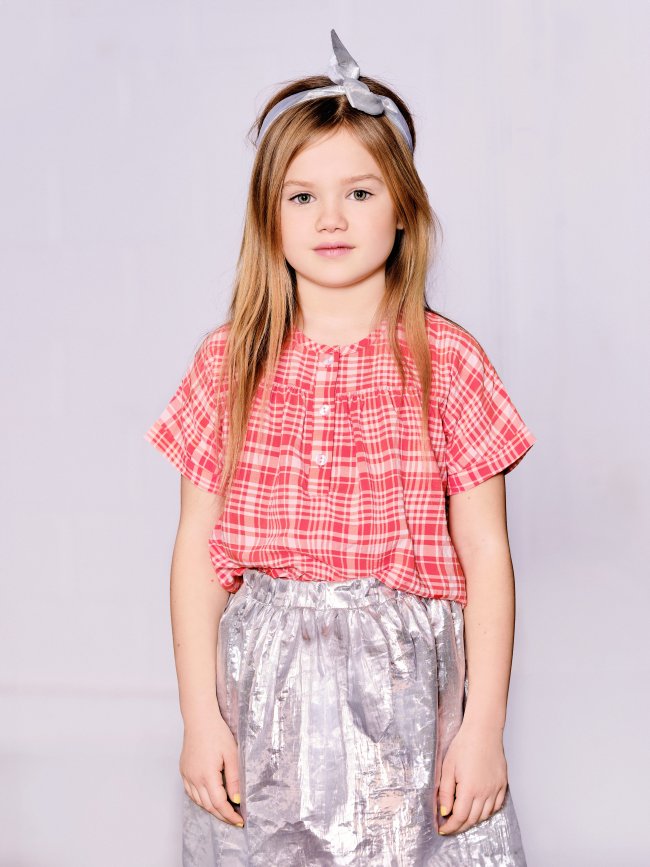 blouse plaid orange