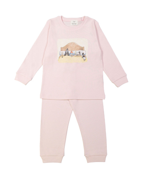 Pajamas fox and hare bed light pink