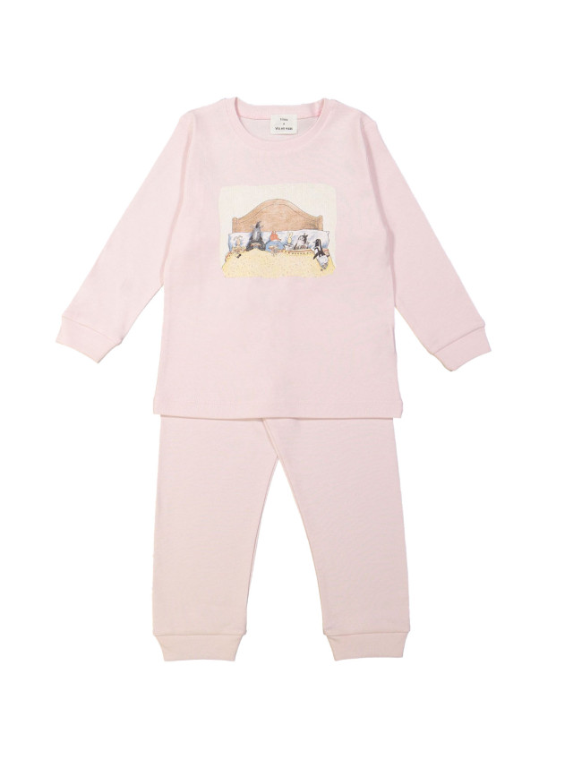 Pajamas fox and hare bed light pink