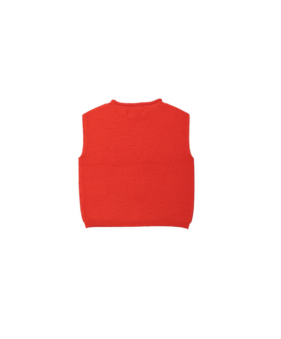 Debardeur red merino wool