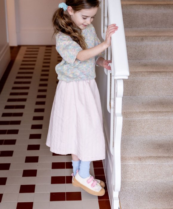 Skirt midi stripe light pink