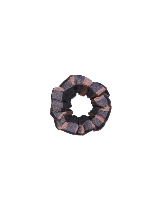 scrunchie check flannel brown