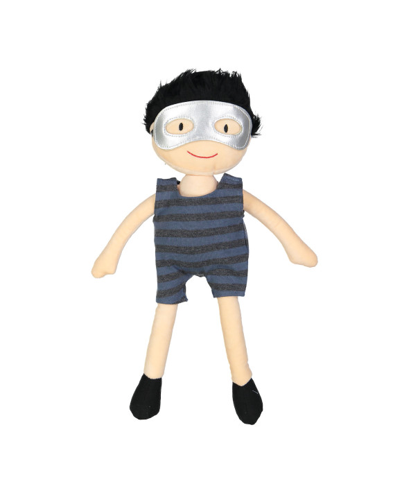 doll dungaree stripe grey blue