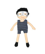 doll dungaree stripe grey blue